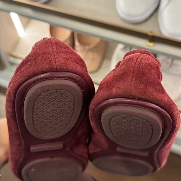 Tory Burch Minnie flats suede burgundy crystals - Picture 5 of 7